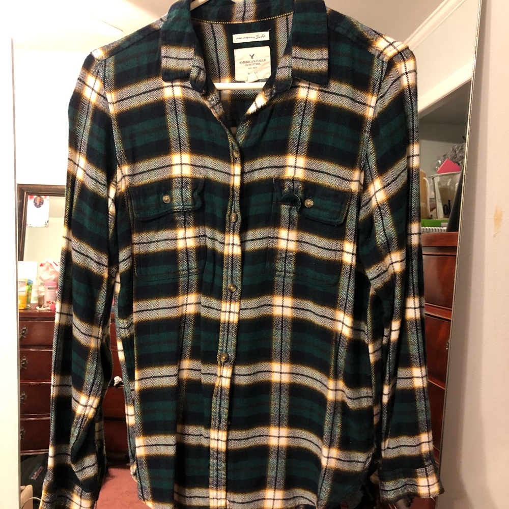 DARK GREEN AND BLUE PLAID SHIRT!